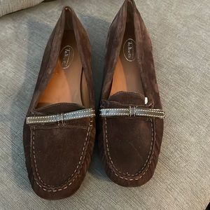 Talbots Suede Leather Driving Moccasins sz 8W
